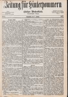 Zeitung f&uuml;r Hinterpommern (Stolper Wochenblatt) Nr. 3/1877