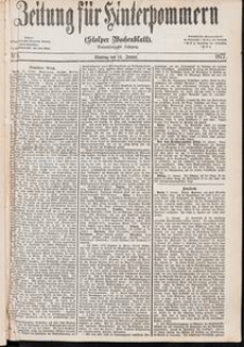 Zeitung f&uuml;r Hinterpommern (Stolper Wochenblatt) Nr. 8/1877