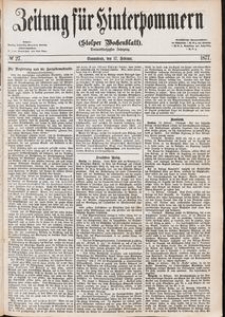 Zeitung für Hinterpommern (Stolper Wochenblatt) Nr. 27/1877